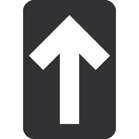 Nmc Directional ARROW Graphic Floor Sign, Pressure Sensitive Vinyl 0045, Black, 10pk, 6 H x 4 W in WFS85BK